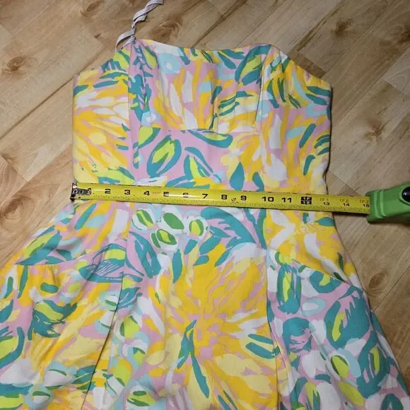 Lilly Pulitzer Strapless Silk Blend Fit & Flare Tropical Print Size 2‎ Sundress - Picture 10 of 11